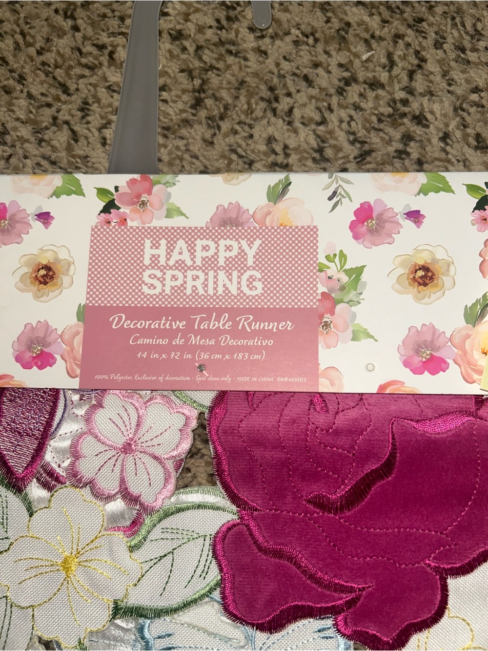 Flowers Spring Table Runner - Picture 2 of 2